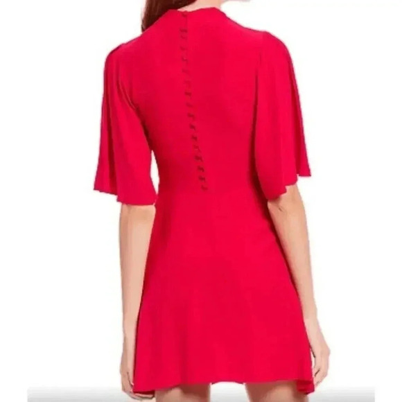 Free People Be My Baby Red Ruched Mini Dress Womens Size 2 NWT - Picture 7 of 11